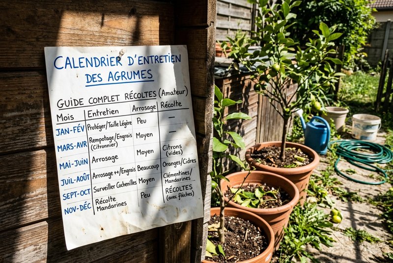 culture-agrumes Calendrier d'entretien et récolte des agrumes